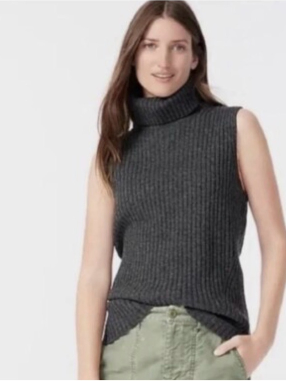 J. Crew Sleeveless Turtleneck Sweater - Charcoal